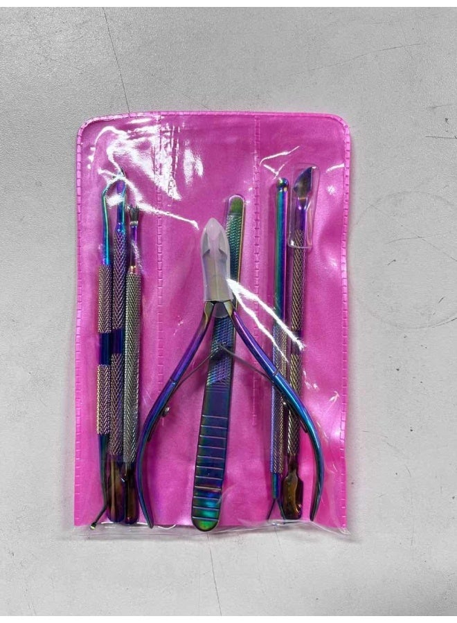 7Pieces Cuticle Nippers And Cutter Kit  Ingrown Toenail File  Triangle Nail Polish Remover Cuticle Pusher Trimmer Stainless Steel Manicure Tools Set For Fingernails And Toenails