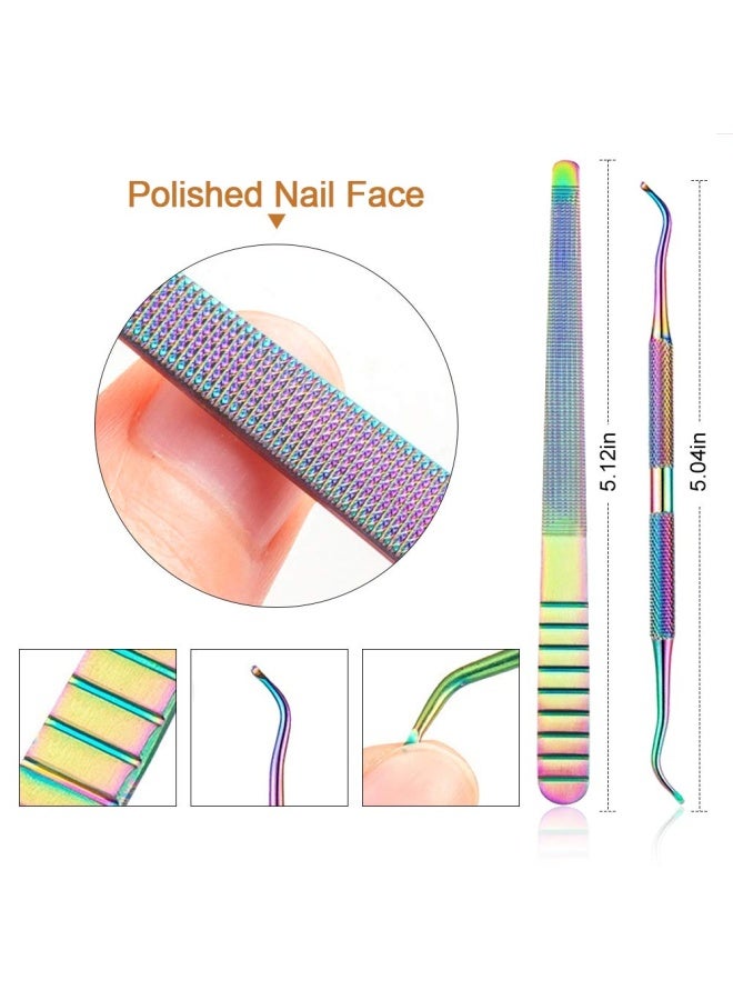 7Pieces Cuticle Nippers And Cutter Kit  Ingrown Toenail File  Triangle Nail Polish Remover Cuticle Pusher Trimmer Stainless Steel Manicure Tools Set For Fingernails And Toenails