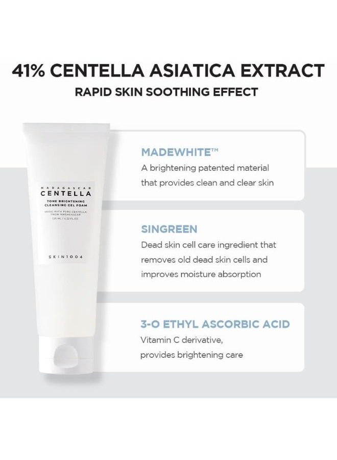 Madagascar Centella Tone Brightening Cleansing Gel Foam 125ml Clear