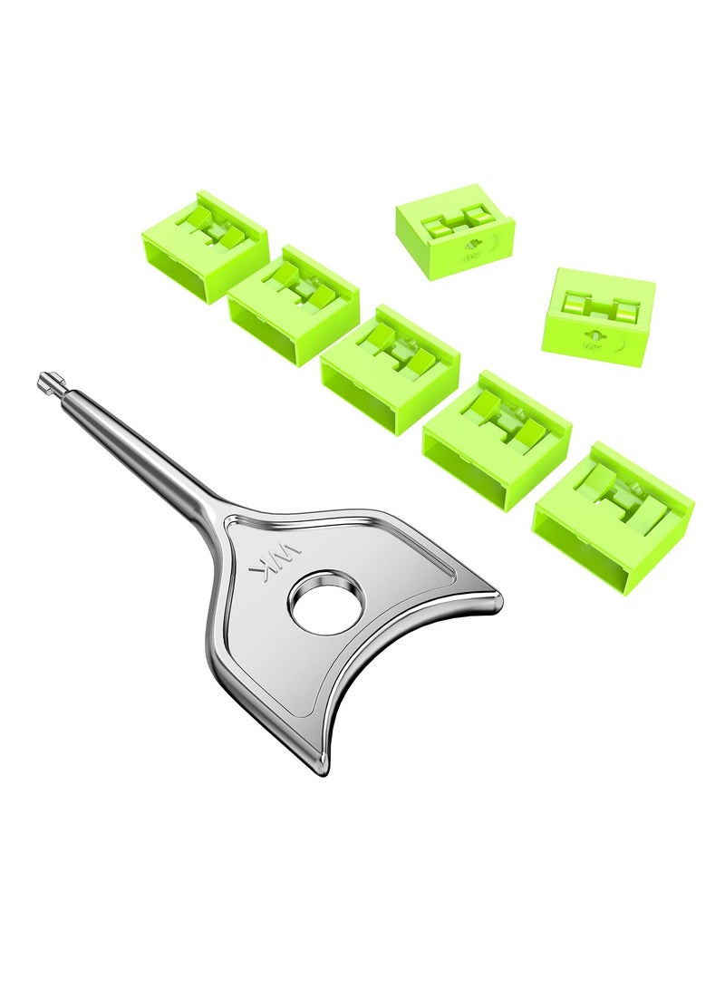 10 Pack USB-A Port Blockers with Key, Locking Dust Caps for Computers, TVs and Routers, Green