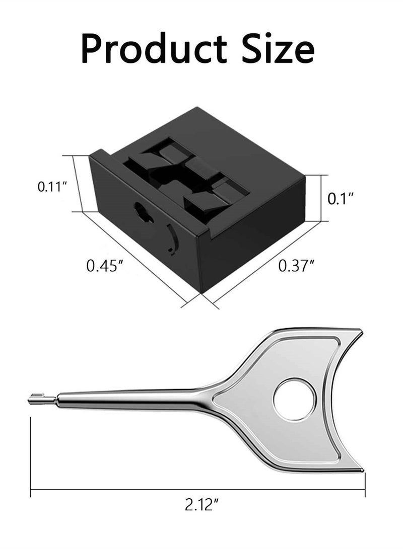 10-Pack USB Port Blocker Set with Key, Dust Cap Female Port Protectors for Computers, TVs and Routers, Locking Black Design