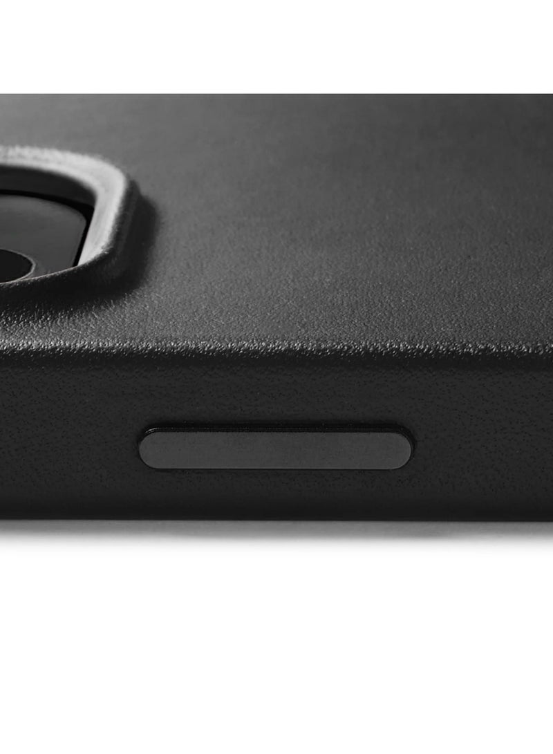 Mujjo Leather Phone Case - Fits iPhone 14 Pro Max - MagSafe Compatible - Premium European Leather - Enhanced Phone & Camera Lens Protection - Black