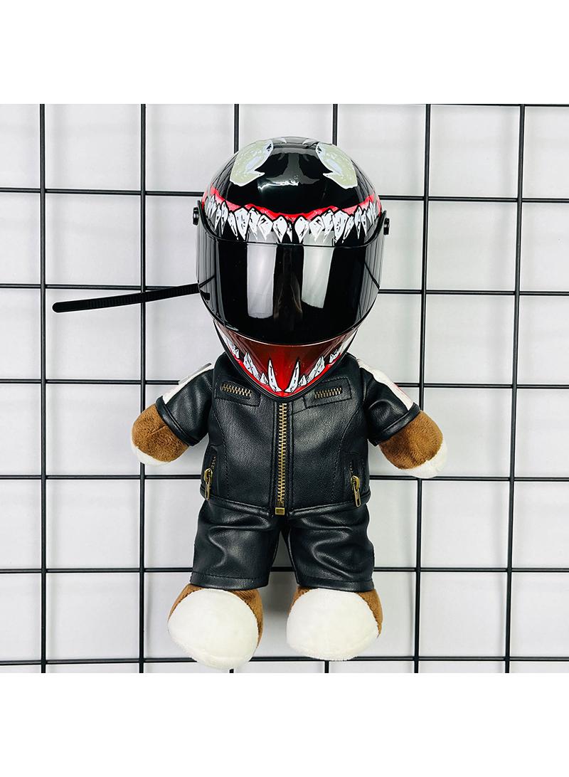 Mini Style Full Face Plush Toy Helmet Motorcycle Lover’s Small Racing Crash Helmet Souvenir Ornament Desk Decorator Motorsport Fans Gift 30cm