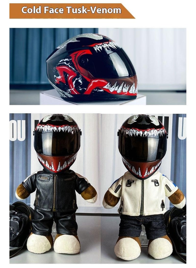 Mini Style Full Face Plush Toy Helmet Motorcycle Lover’s Small Racing Crash Helmet Souvenir Ornament Desk Decorator Motorsport Fans Gift 30cm