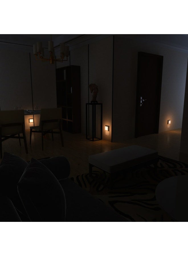 Plug in Dimmable Led Night Light with Auto Dusk to Dawn Sensor Soft Warm White Nightlights for Hallway Bedroom Kids Room Kitchen Stairway 4 Pack