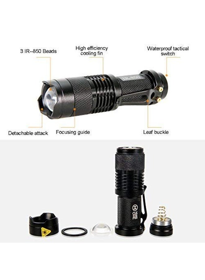 Maketheone Ir Torch 3 Watt 850Nm Infrared Light Night Vision Flashlight Torch - Infrared Light Is Invisible To Human Eyes - To Be Used With Night Vision Device Not Include Battery