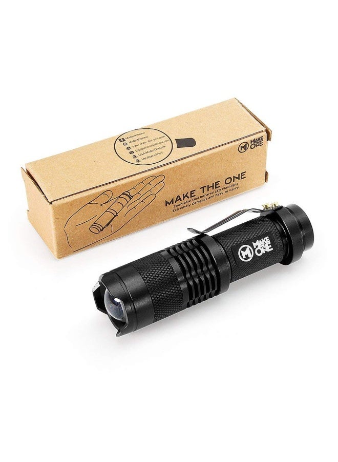 Maketheone Ir Torch 3 Watt 850Nm Infrared Light Night Vision Flashlight Torch - Infrared Light Is Invisible To Human Eyes - To Be Used With Night Vision Device Not Include Battery