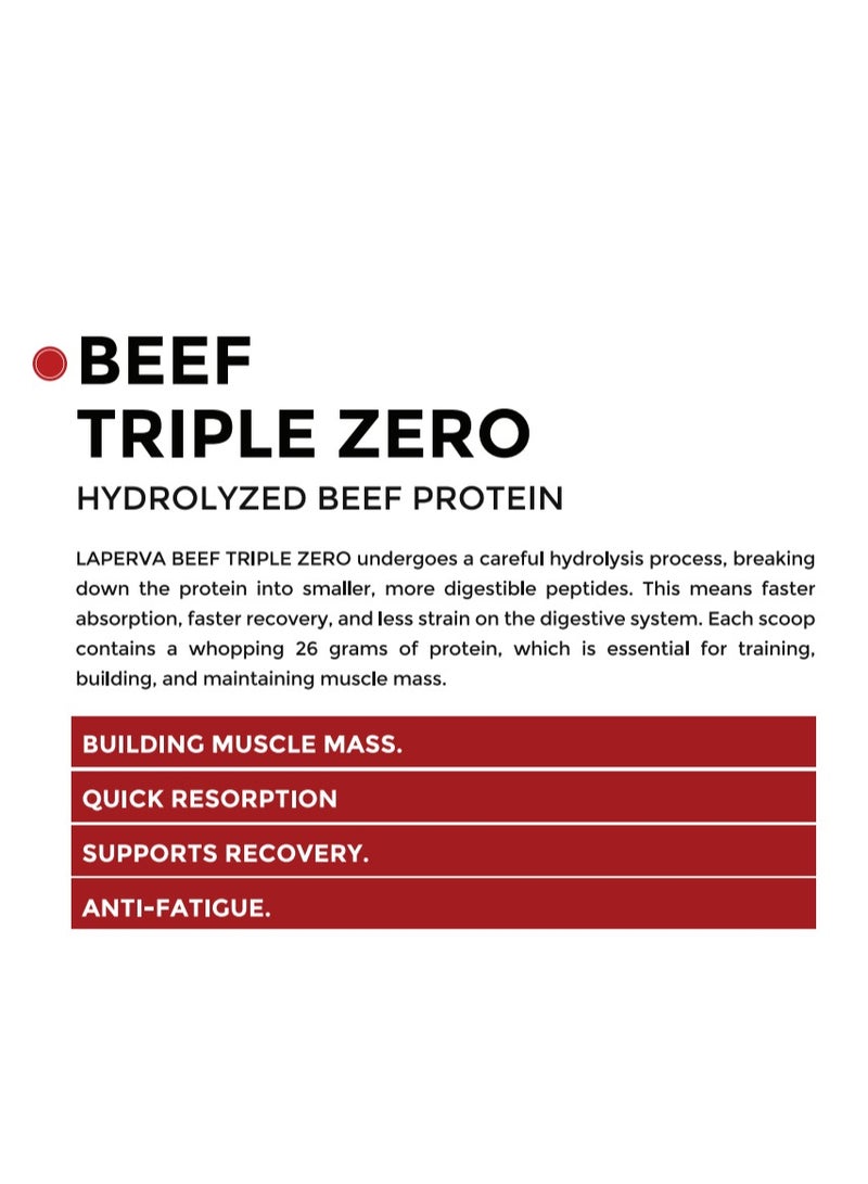 Laperva - Beef Triple Zero Hydrolyzed Protein Powder, 86% Protein, With BCAA & Glutamine, Muscle Growth & Digestive Support, 4 LB, Chocolate