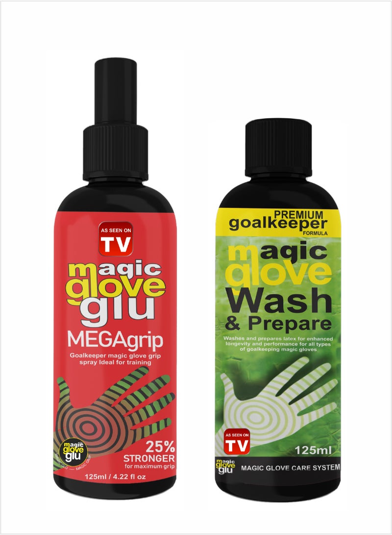 Magic gloveglu Ultimate Glove Care Kit, Glove Glue Mega Grip , and Wash Combo 2x125ml