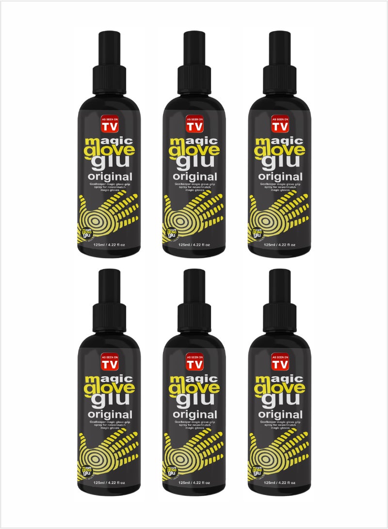 Magic gloveglu Original Goalkeeper Glove Grip Spray for new/match goalkeeper gloves 125ml Pack Of 6