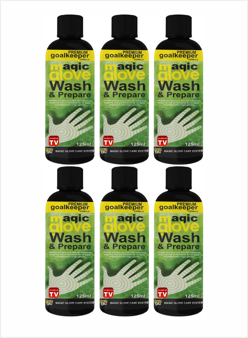 Magic gloveglu Glove Wash & Prepare Premium goalkeeper Formula 125ml Pack Of 6