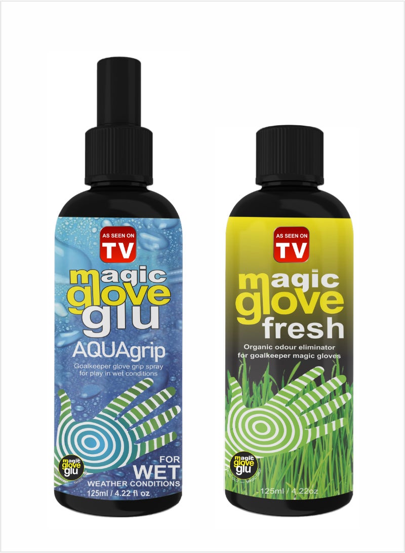 Magic gloveglu Ultimate Glove Care Kit, Glove Glue Grip Spary , and Freshner Combo 2x125ml