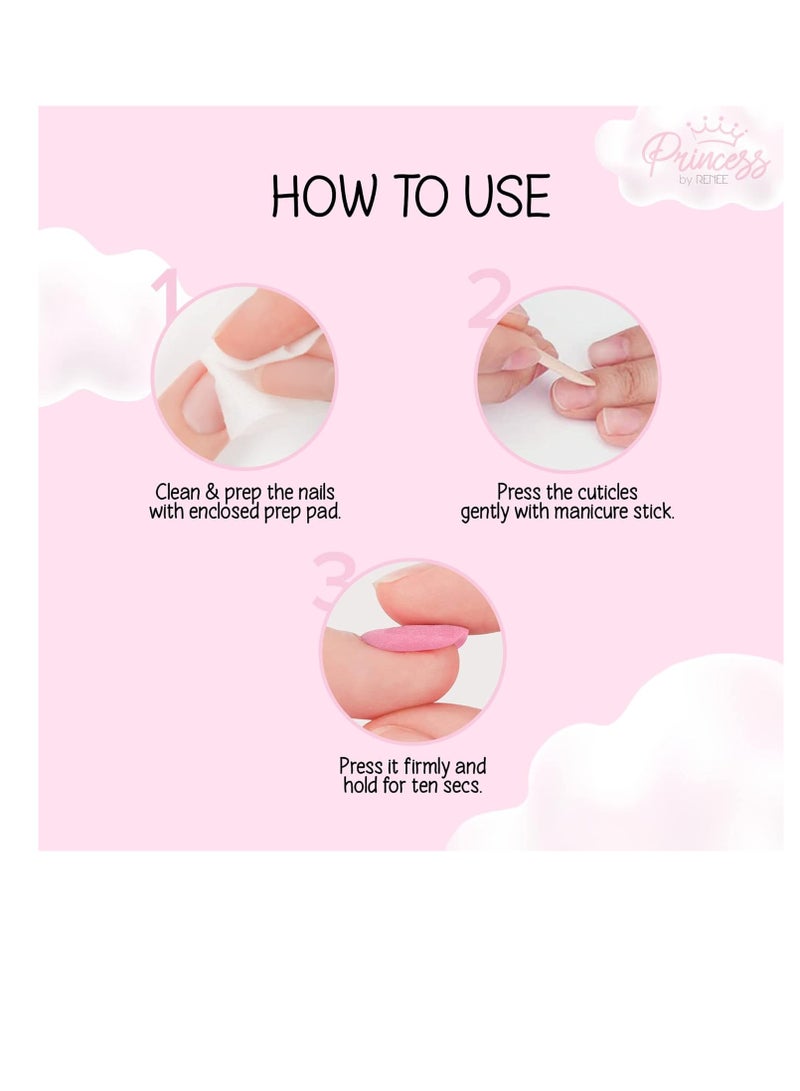 Princess by RENEE Stick on Nails Pink Marble  24 Reusable Artificial Nail Set   Lightweight  Long Lasting  Easy to Use   Quick Fix for Special Occasions