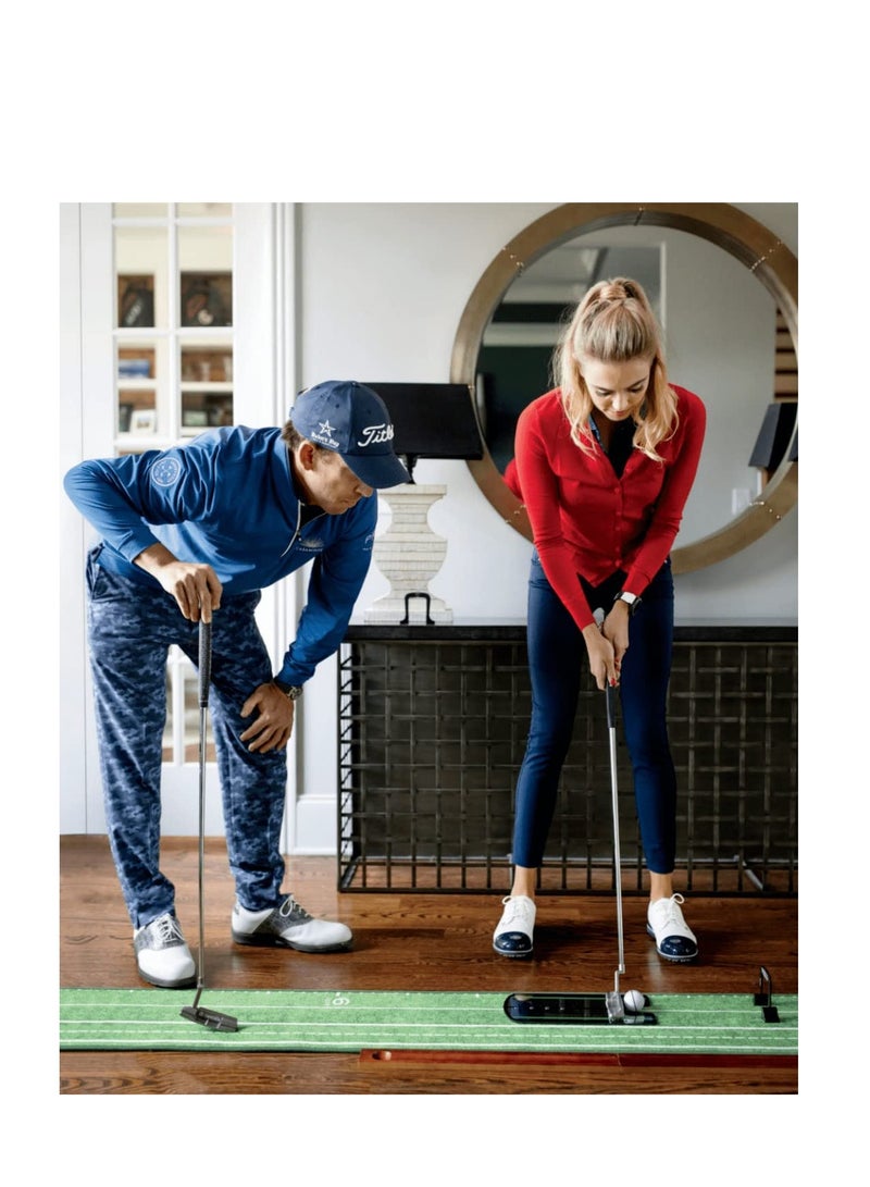 Portable Golf Putting Mirror with Alignment Lines, Professional Training Aid for Beginners, Includes Black Golf Towel