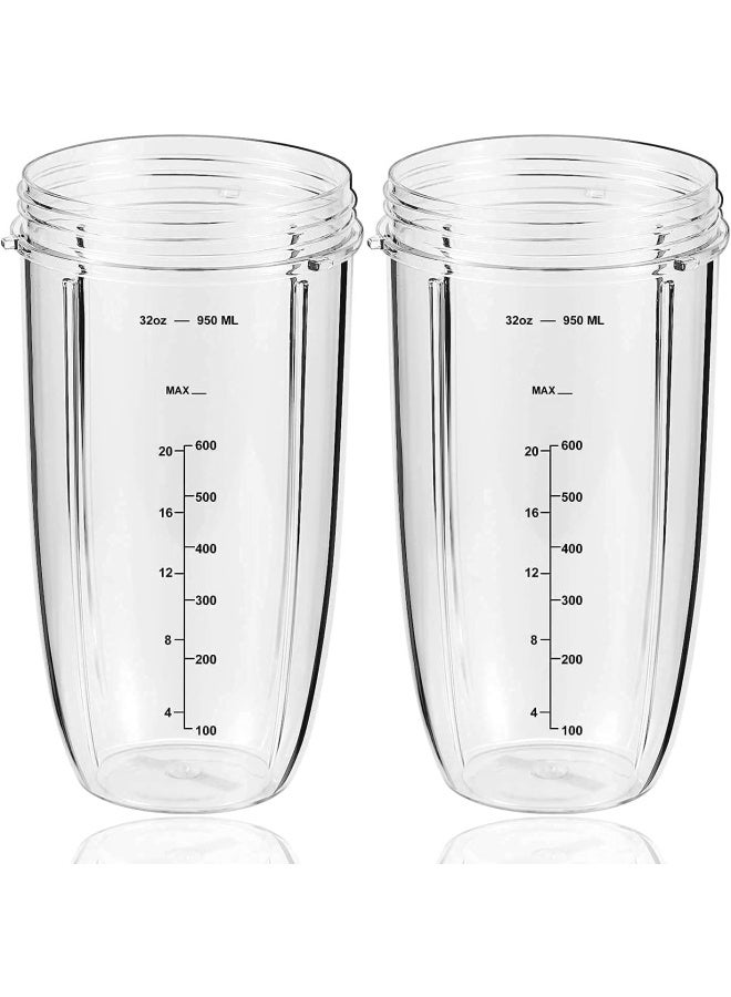 Replacement Parts 32 Oz Blender Cups 2 Packs Replacement Blender Cups Compatible With Nutribullet 600W And 900W Blender