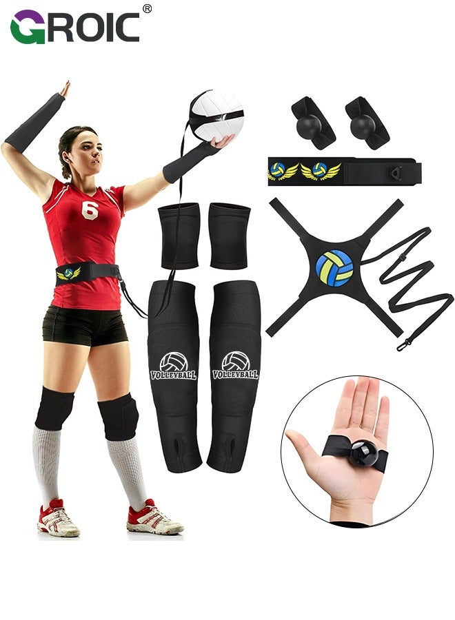 5 Set Volleyball Training Equipment Aid Volleyball Gear Volleyball Knee Pads and Arm Sleeves Volleyball Spike Serving Trainer Accessories Volleyball Gifts for Adults Teenage Kids