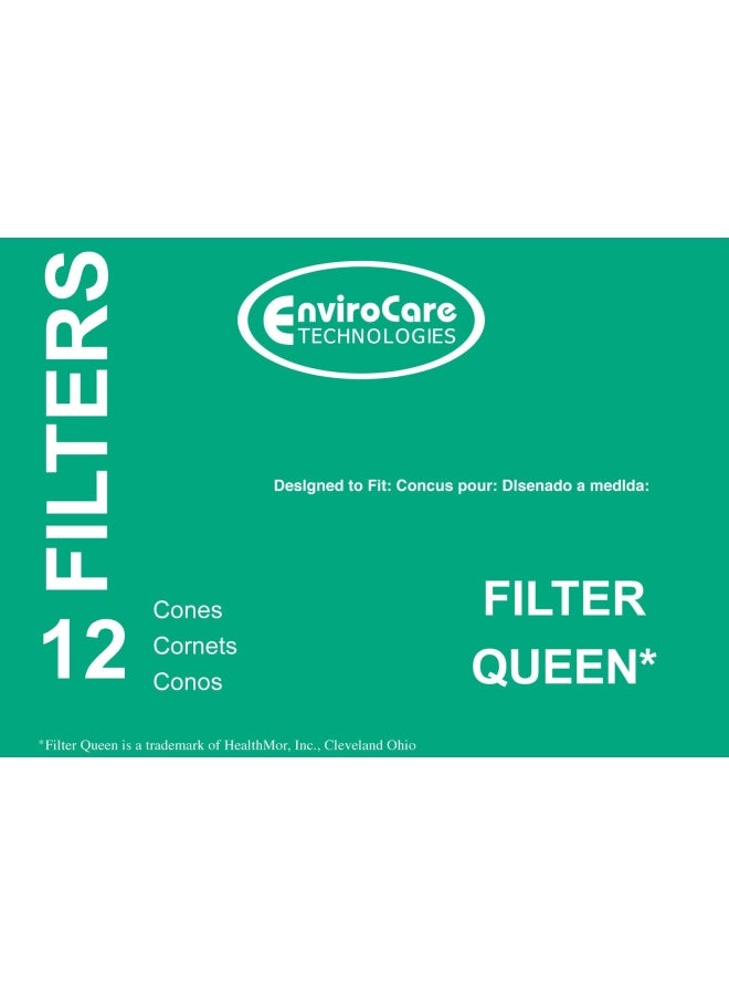 Envirocare Replacement Vacuum Cleaner Filter Cones Made To Fit Filter Queen Vacuums 12 Cones And 2 Filters