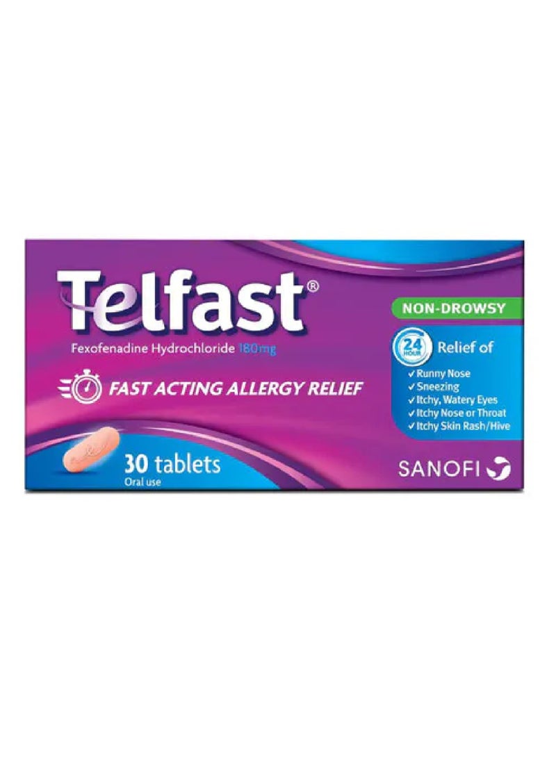 Fast Acting Allergy Relief 180mg 30 Tablets