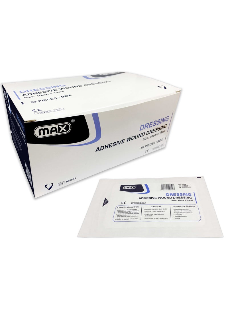 Max Wound Adhesive Dressing 10cmx15cm 50pcs/Box