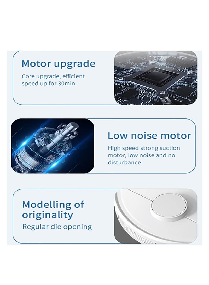 SYOSI, Sweeping Robot Vacuum Cleaner, 3-in-1 Smart Robot Vacuum with Smart Chip Obstacle Avoidance Sensing, Slim Design, Low Noise, for Carpets, Hard Floors, Pet Hair