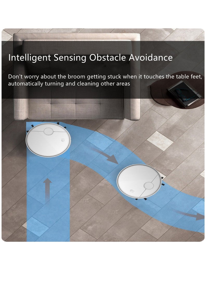 SYOSI, Sweeping Robot Vacuum Cleaner, 3-in-1 Smart Robot Vacuum with Smart Chip Obstacle Avoidance Sensing, Slim Design, Low Noise, for Carpets, Hard Floors, Pet Hair