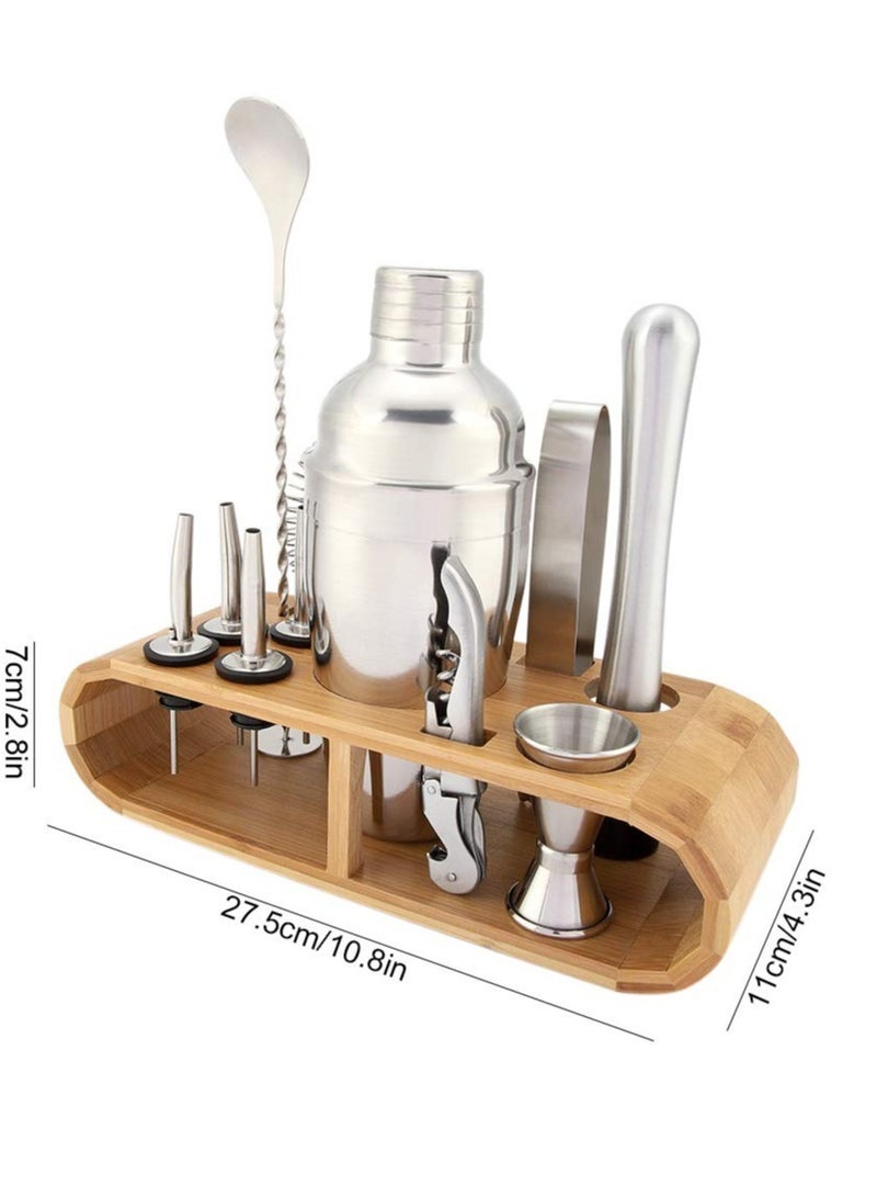 11-Piece Tool Set with Stylish Bamboo Stand - Perfect Home Kit and Martini For an Awesome Drink Mixing Experience