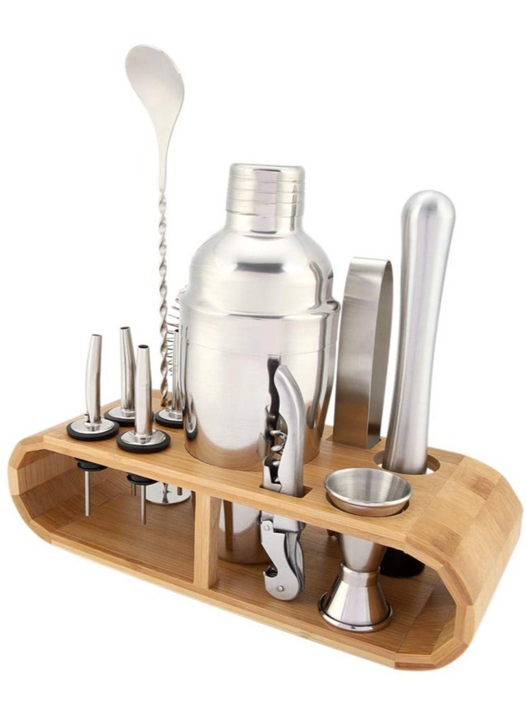 11-Piece Tool Set with Stylish Bamboo Stand - Perfect Home Kit and Martini For an Awesome Drink Mixing Experience