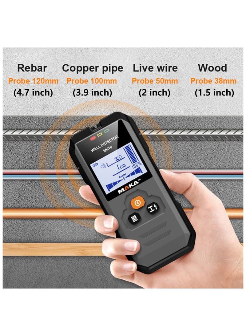 Stud Finder Wall Scanner - 5 in 1 Stud Finder Tool with Intelligent Microprocessor Chip and LCD Display, Stud Detector Beam Finders for The Center and Edge of Wood AC Wire Metal Studs Joist Pipe