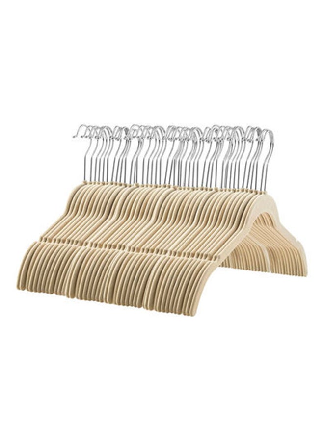 50-Piece Velvet Dress Hangers Beige