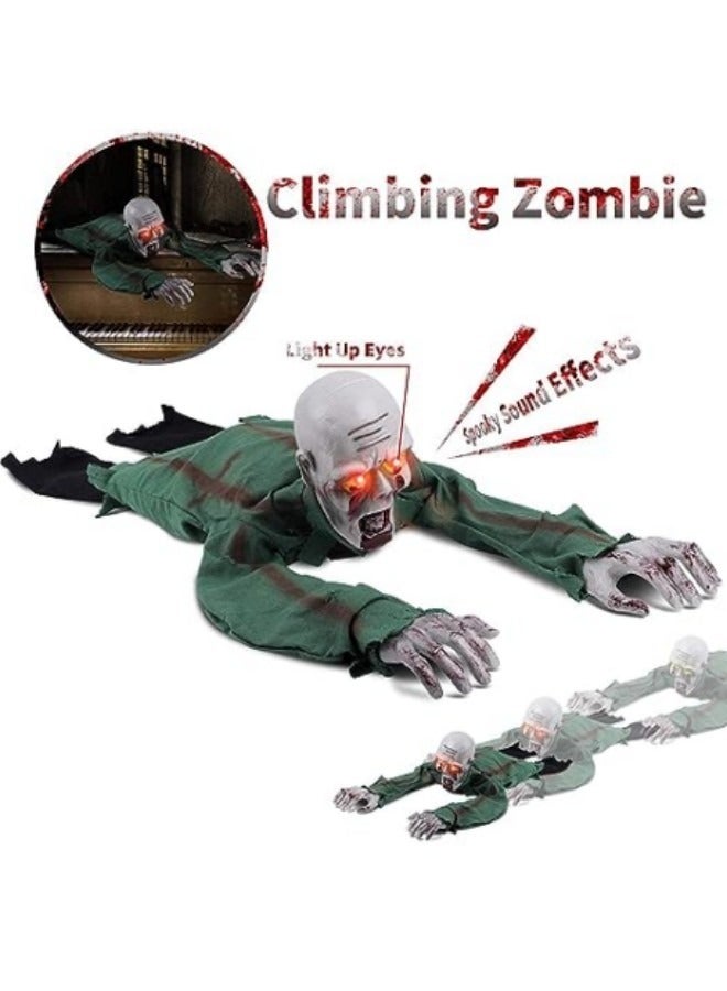 Electronic Crawling Light Sensored Horror Zombie Skeleton Haunted Animated Prop Decorations