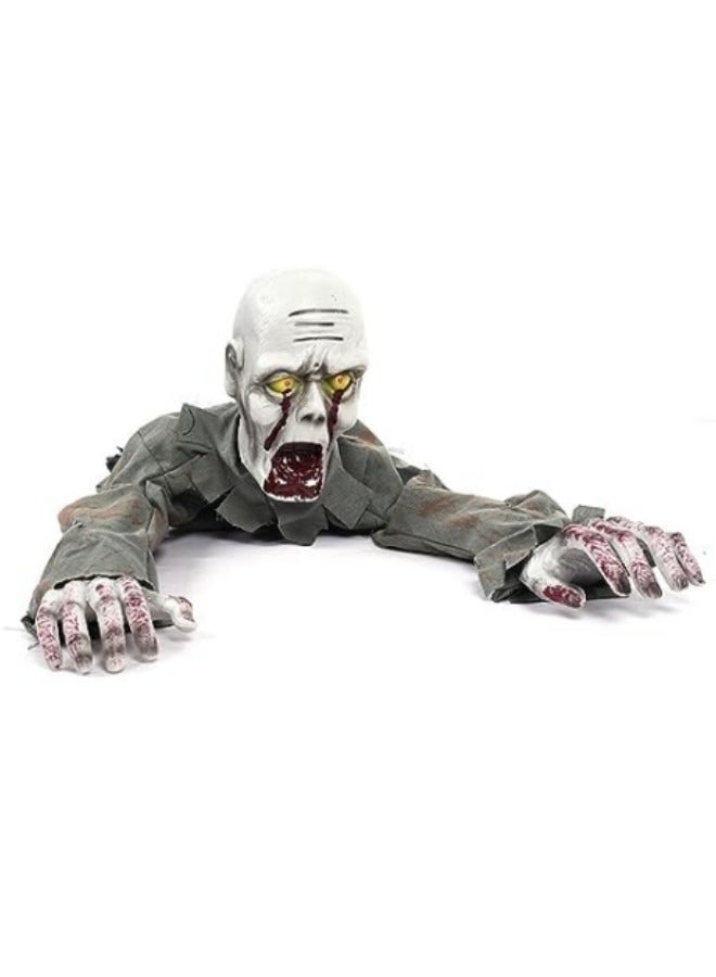 Electronic Crawling Light Sensored Horror Zombie Skeleton Haunted Animated Prop Decorations