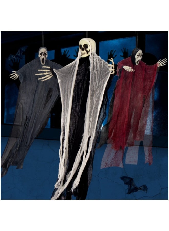 3 Pack Hanging Ghosts Decorations, Hanging Party Skeleton Ghost Decoration