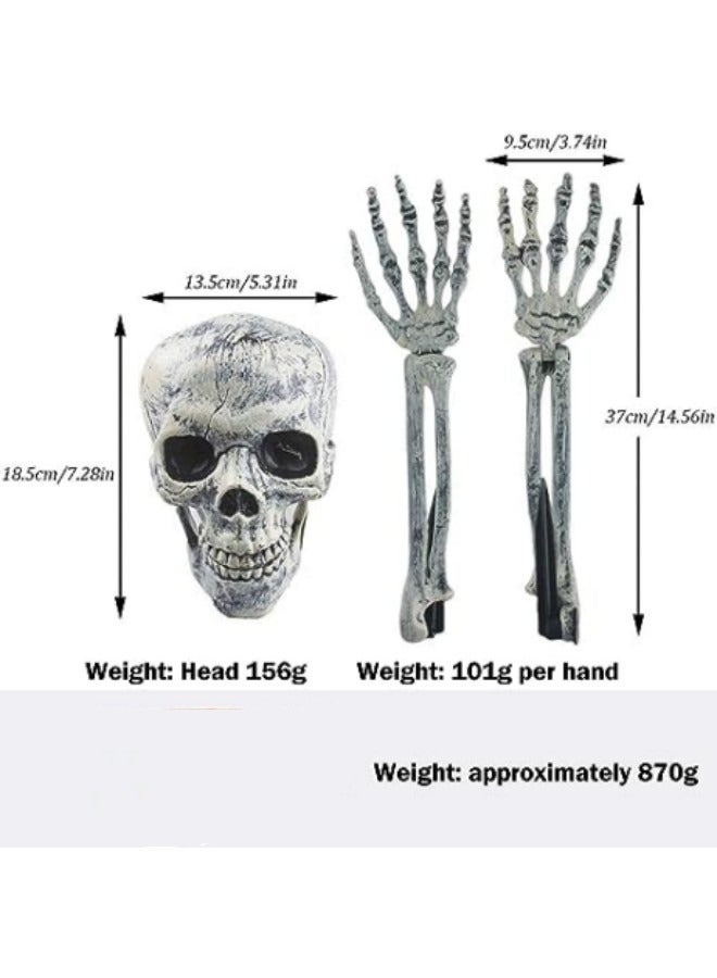 Zombie Arm Stakes, Glowing Skeleton Head Hands Arms Stakes Luminous Outdoor Decor