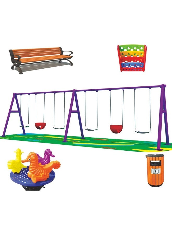 Rainbow Toys Multi Purpose Kids Outdoor Playing Equipments. Games For Kids. Play-Ground Toys Area Size 700x180x230cm.