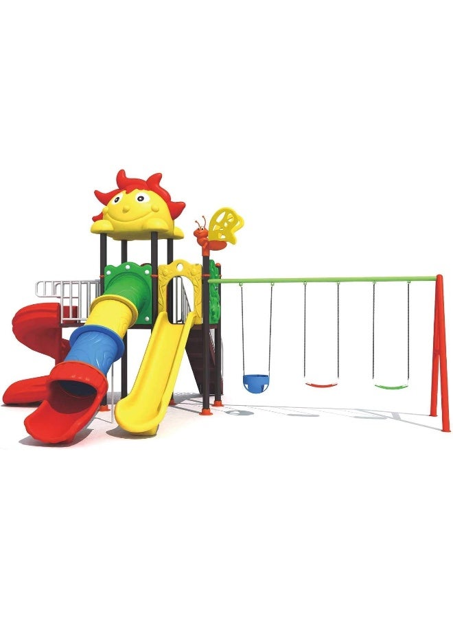 Rainbow Toys Backyard Play-Ground Equipments. All in One Outdoor Games. Play-Ground Toys Area Size 730x530x360cm