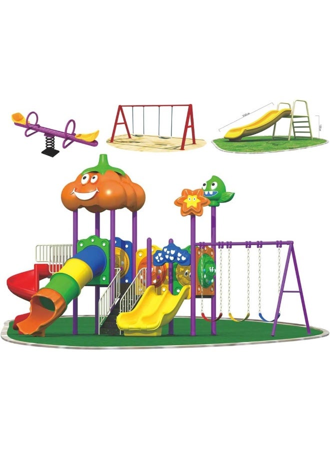 Rainbow Toys Backyard Play-Ground Equipments. All in One Outdoor Games. Play-Ground Toys Area Size 780x450x350cm