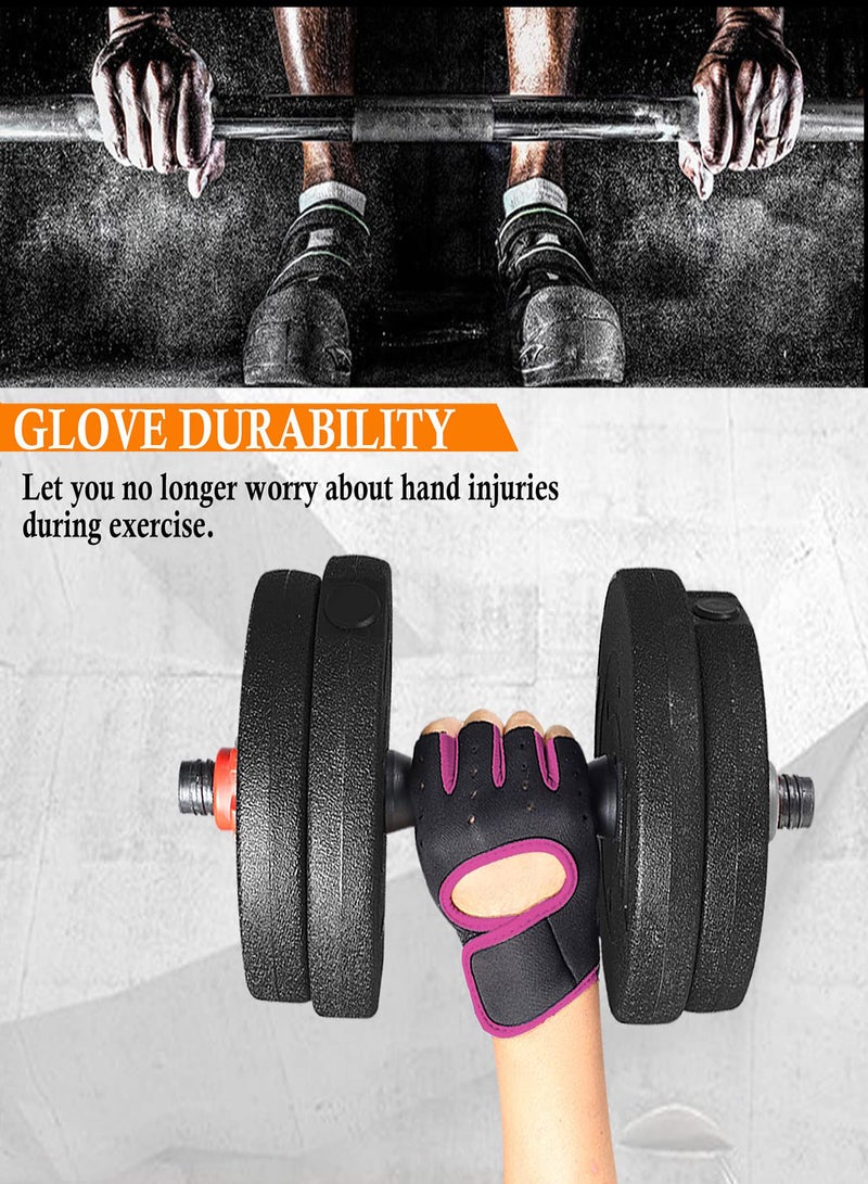 Breathable Workout Gloves for Men and Women, Fingerless Weight Lifting Gloves with Enhanced Grip, Ideal for Gym Training and Cycling (L)