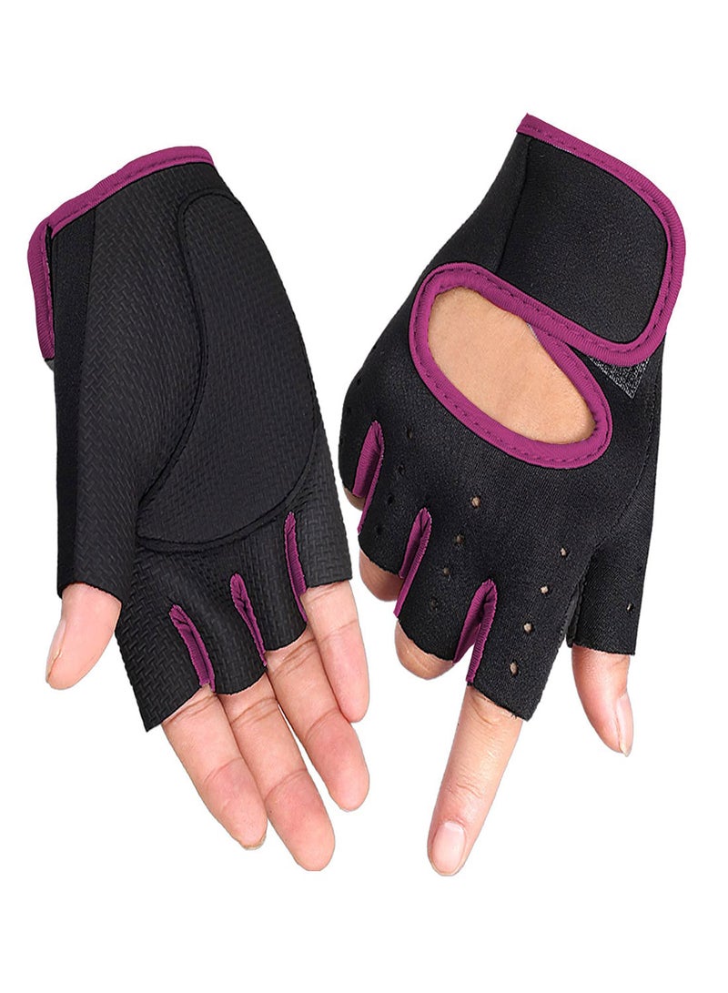 Breathable Workout Gloves for Men and Women, Fingerless Weight Lifting Gloves with Enhanced Grip, Ideal for Gym Training and Cycling (L)