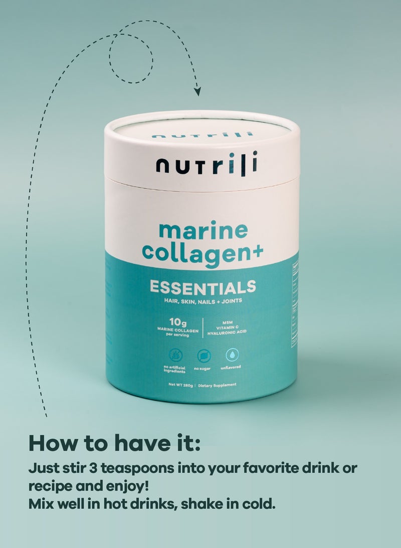 Marine Collagen Plus 10g X 25 Servings MSM, Hyaluronic Acid And Vitamin C - 280G