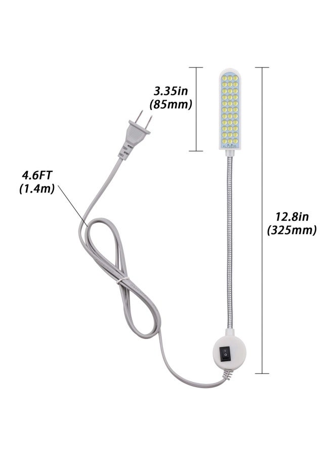 Harmiey Sewing Machine Light 36Leds Gooseneck Work Light With Magnetic Mounting Base White Soft Light For Lathes Drill Presses Workbenches 2Pack