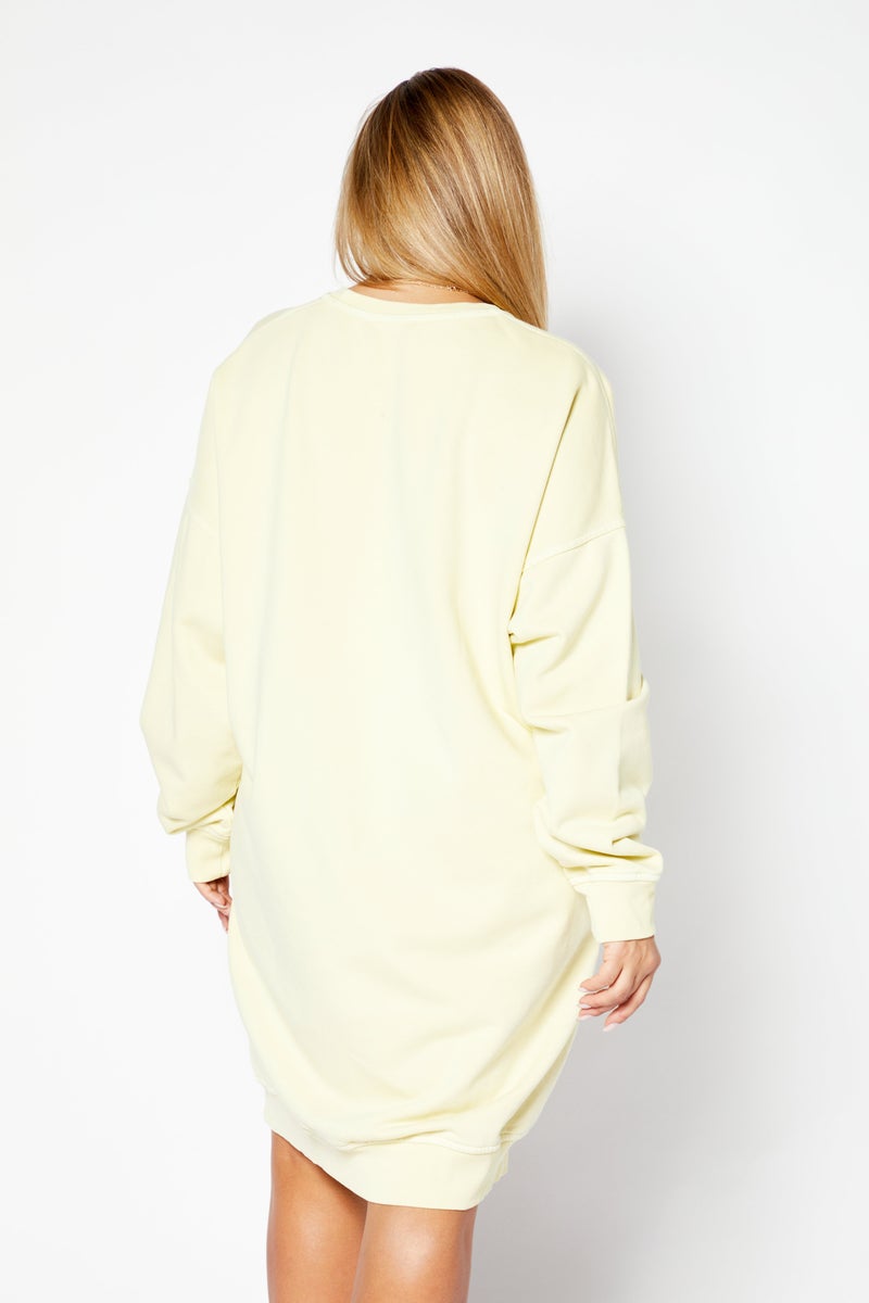 Women Brand Logo Mini Dress, Light Yellow