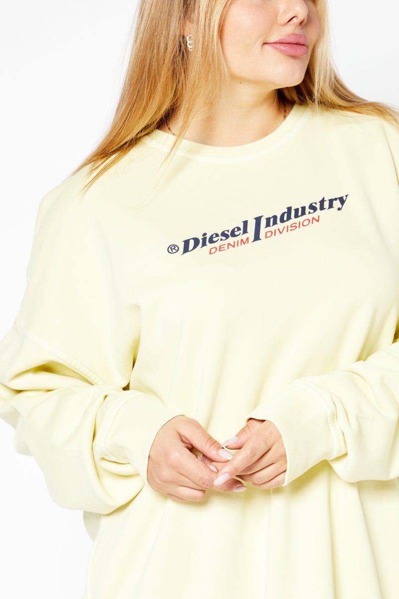 Women Brand Logo Mini Dress, Light Yellow