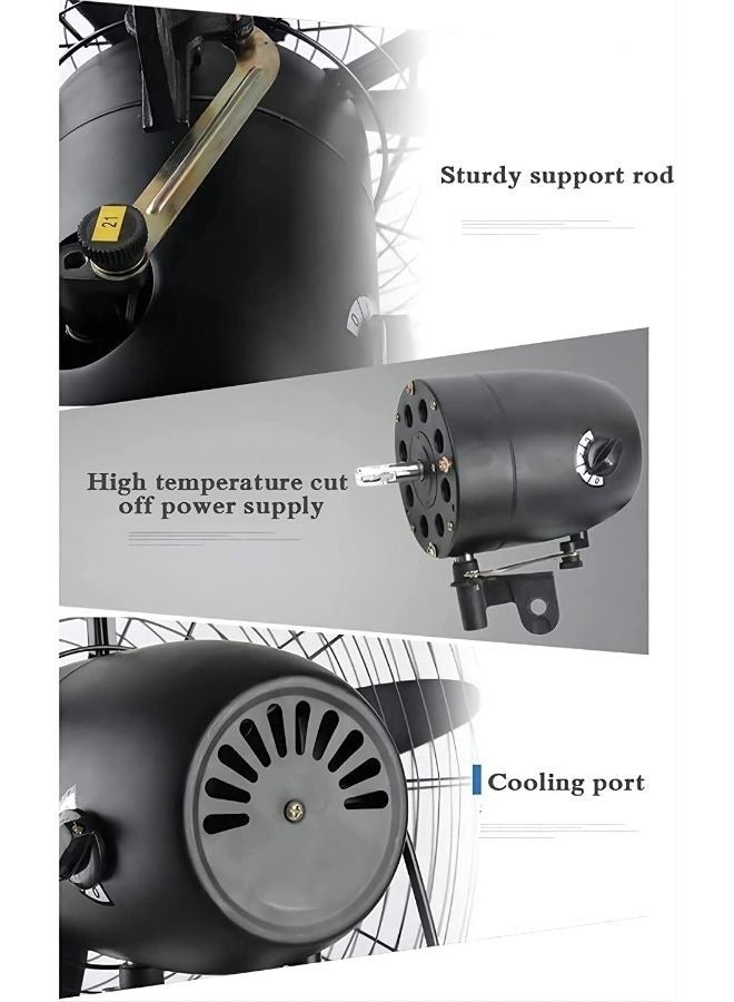 26 Inch Industrial High Power Wall-mounted Oscillating Fan for Home and Warehouse