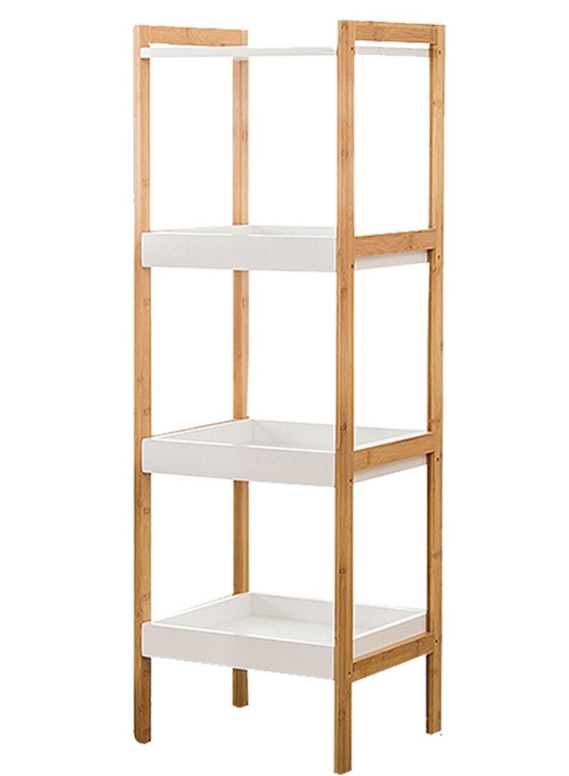 4 Layers Multipurpose Bathroom Organizer Rack Wood Flowers Rack Plants Stand Bookshelf Bookcase Freestanding Toilet Shelves Wooden Storage Organizer