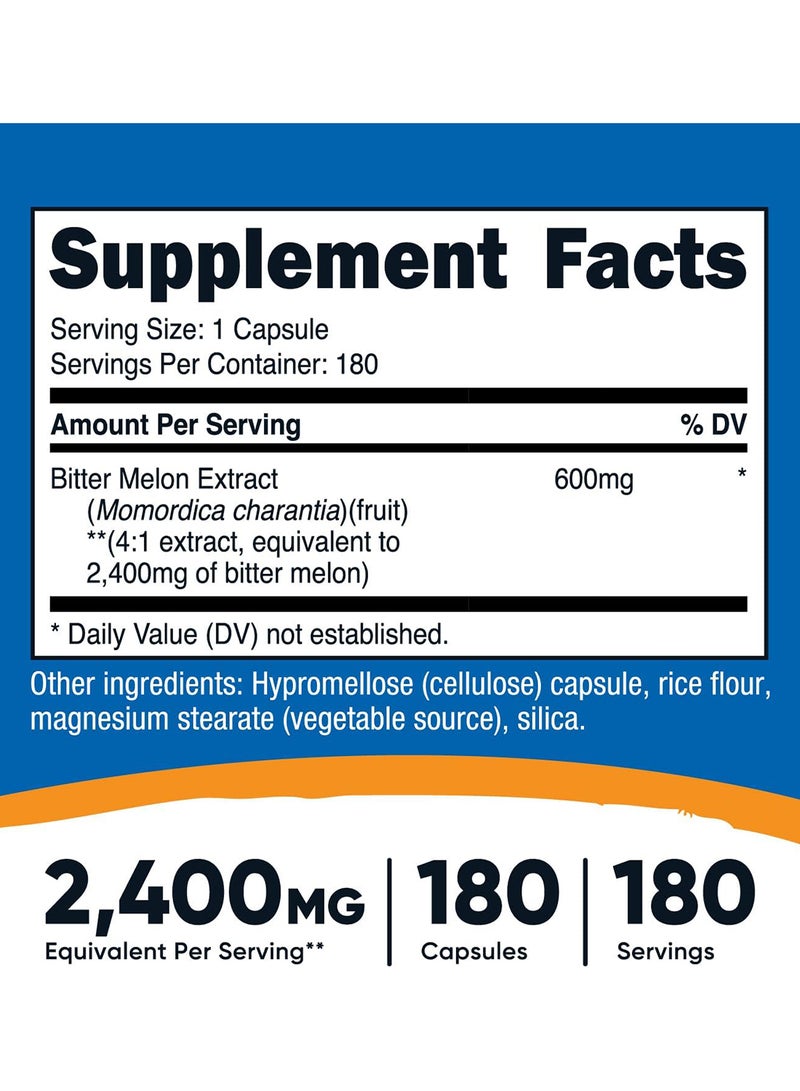 Bitter Melon 600 Mg 180 Capsules