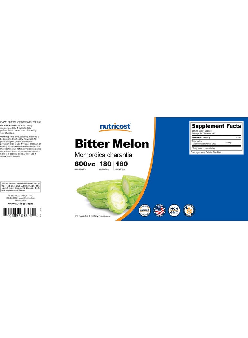 Bitter Melon 600 Mg 180 Capsules