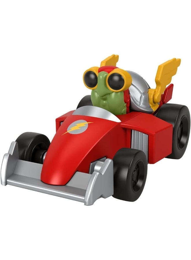 Fisher-Price Die-Cast Metal Superhero Vehicles Inspired by DC League of Superpets Movie - Merton The Turtle in Red Racecar