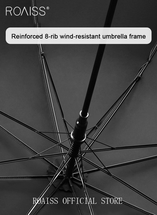 8 Rib Long Pole Curved Handle Umbrella for Women Fashion Chinese Style Dual Purpose Umbrella for Rain and Shine Upgraded Wind Resistance Effectively Blocks Sunlight UPF50+