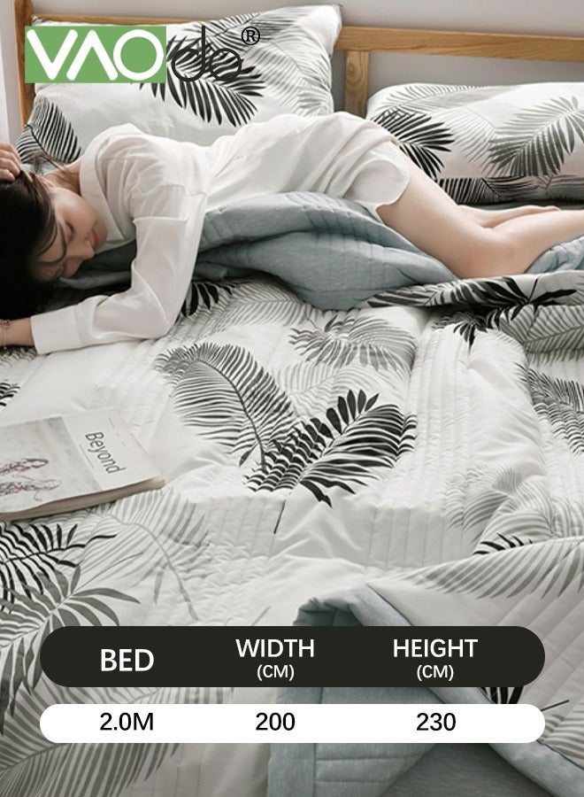 Queen Size Quilt  Overall washable Soft Blanket  Washed Cotton Material Bed Quilt Soft and Breathable Lightweight for Spring Summer Autumn Air-conditioned Room Summer Quilt