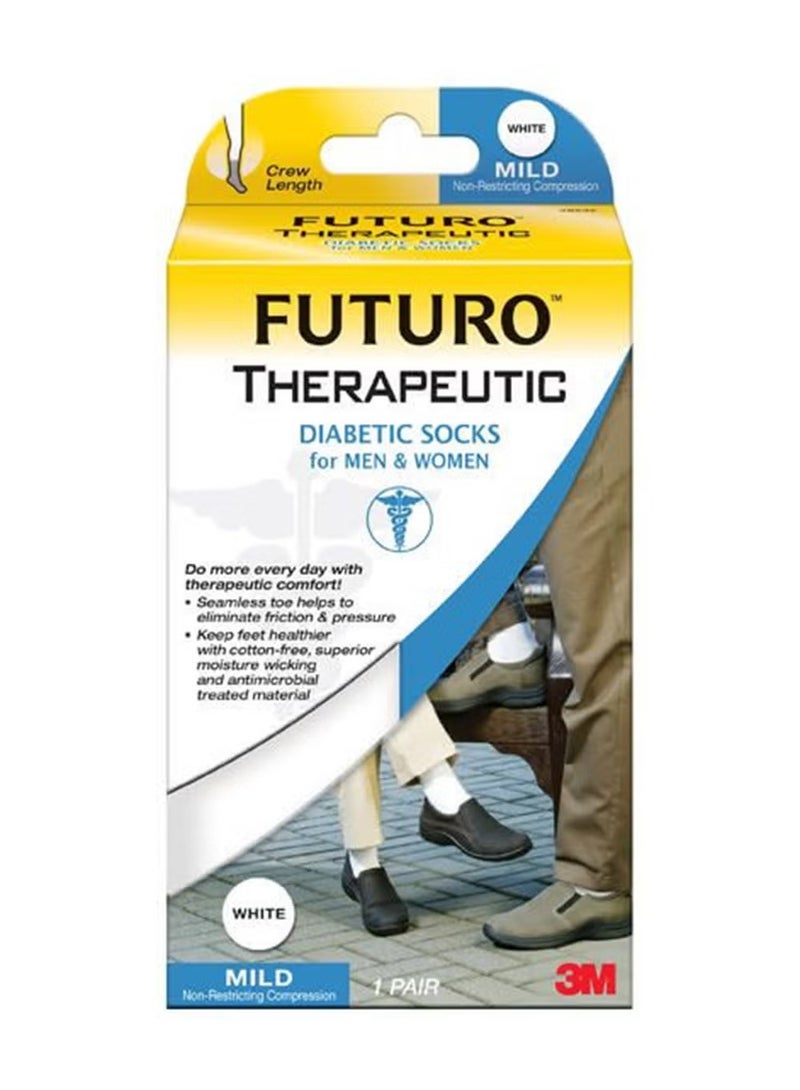 Futuro Therpeutc Diabetic Socks S White